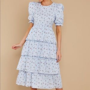 Red dress floral dress!